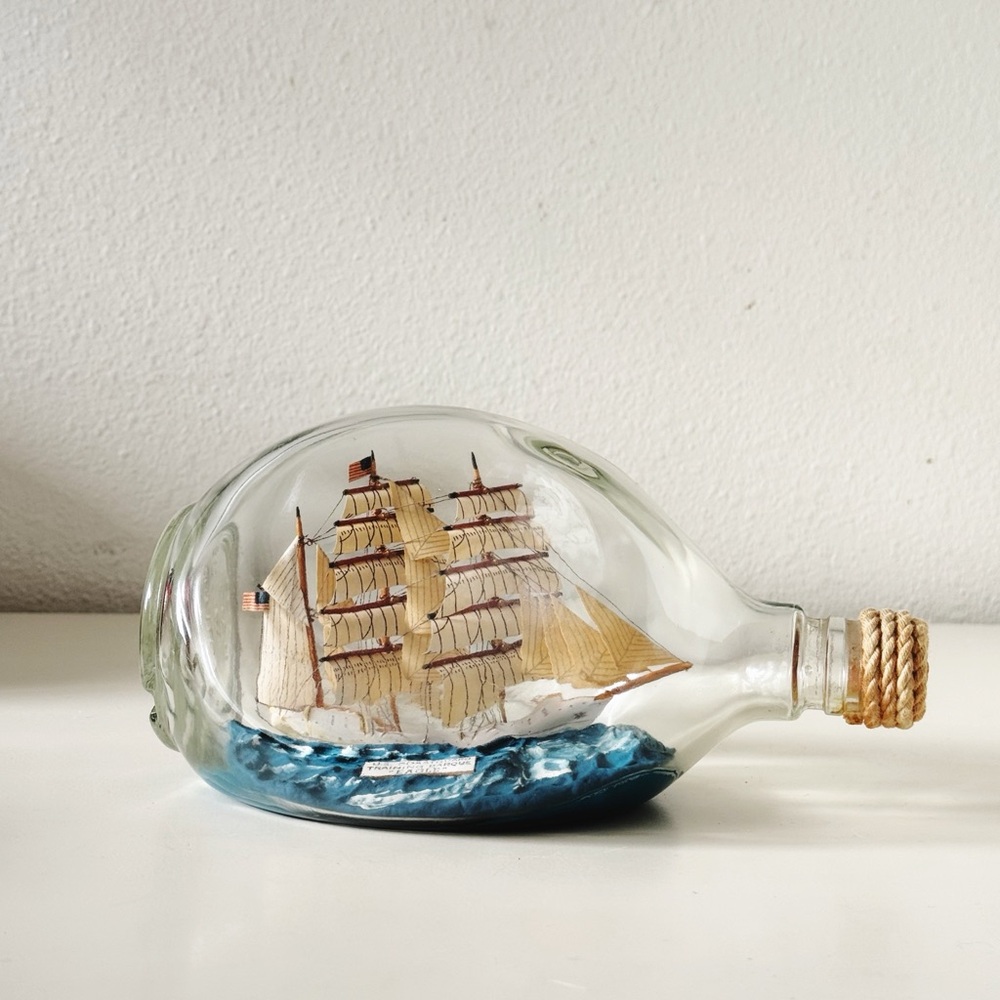 Vintage U.S. Coastguard Training Barque “Eagle” Ship in a Bottle